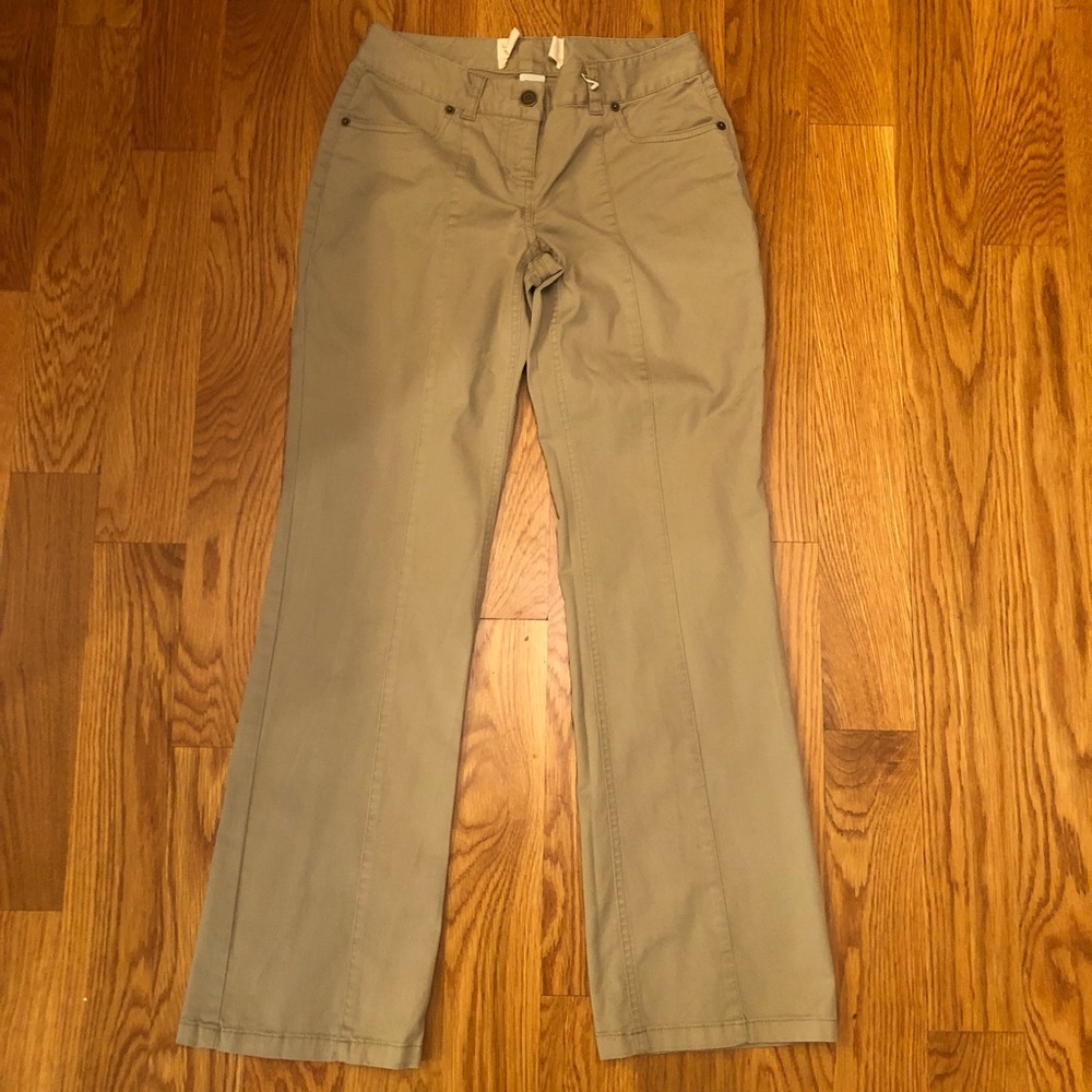 London Fog Low Rise Khaki Chino Stretch Bootcut Leg Pants 0 Short
